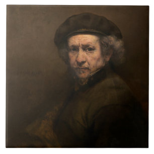Rembrandt Self Portrait: Dutch Golden Age Painter Tile