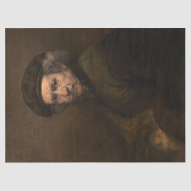 Rembrandt Self Portrait: Dutch Golden Age Painter Tissue Paper (Front)