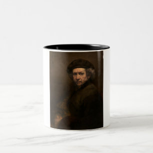 Rembrandt Self Portrait: Dutch Golden Age Painter Two-Tone Coffee Mug