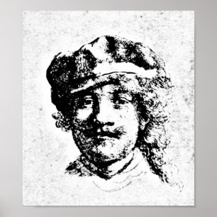 Rembrandt Self Portrait Engraving Poster
