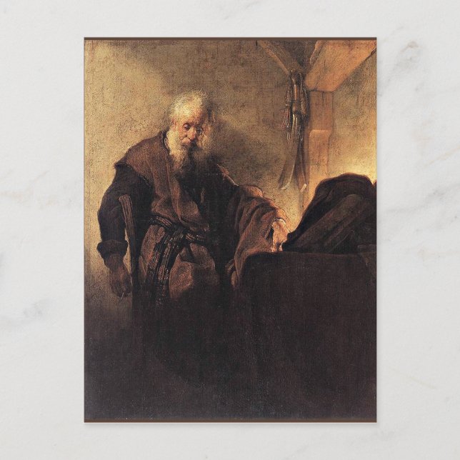 Rembrandt - St. Paul at his Writing Desk Postcard (Front)