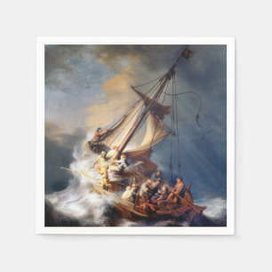 Rembrandt Storm on Lake of Galilee Napkin