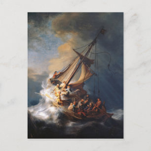 Rembrandt Storm Sea of Galilee Painting Postcard