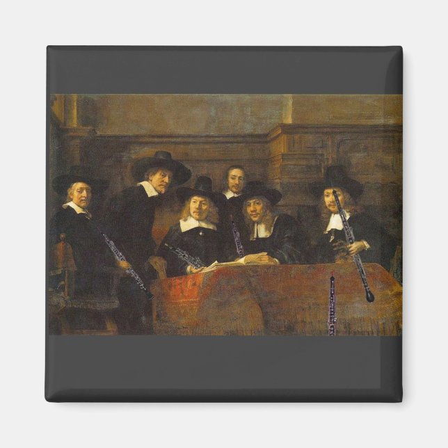 Rembrandt, Syndics of the Clothmakers, with Oboes! Magnet (Front)