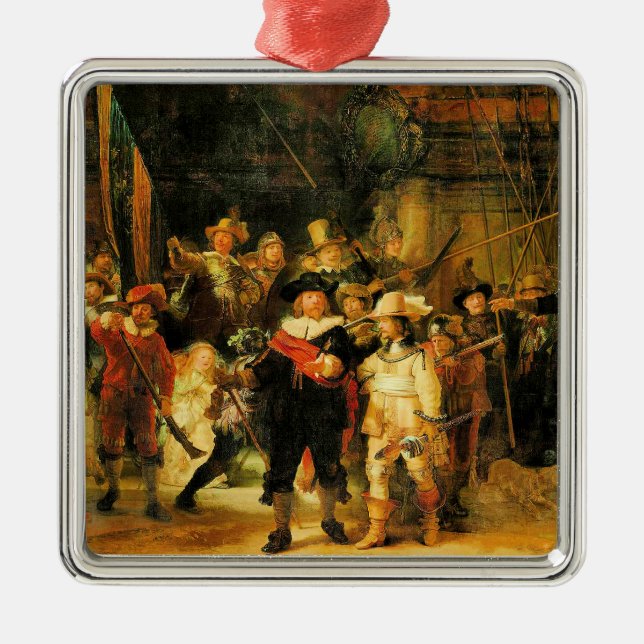 Rembrandt - The Night Watch 3 Metal Tree Decoration (Front)