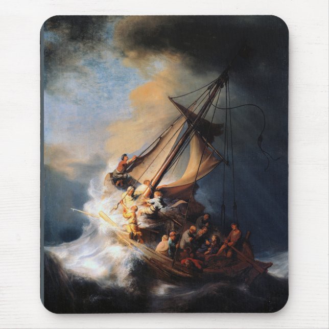 Rembrandt - The Storm of the Sea of Galilee Mouse Mat (Front)