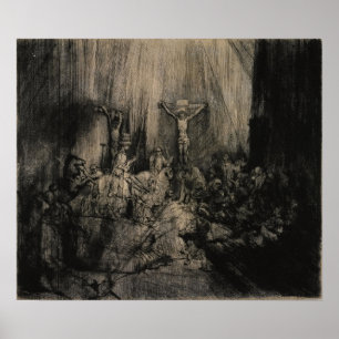 Rembrandt - Three Crosses Poster