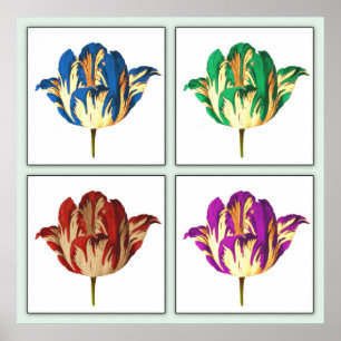 Rembrandt Tulip Pop Art Poster Print