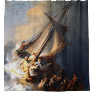 Rembrandt Van Rijn Christ In The Storm Sea Galilee Shower Curtain