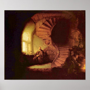 Rembrandt van Rijn - Philosopher in meditation Poster