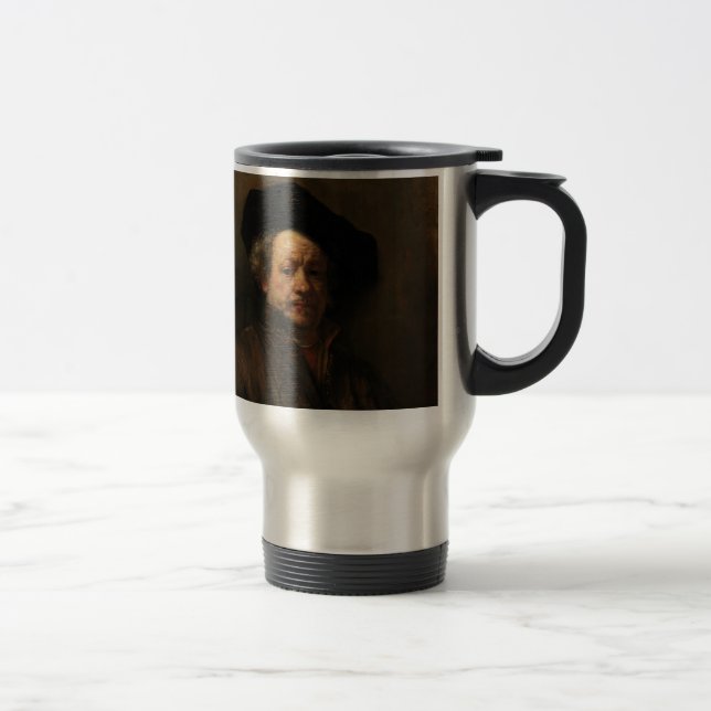 Rembrandt van Rijn's Self Portrait Fine Art Travel Mug (Right)