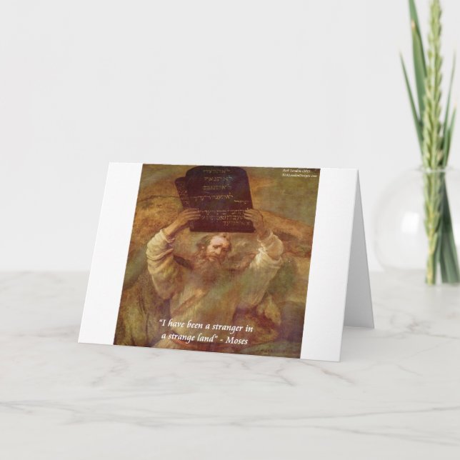 Rembrandt's Moses & Biblical Quote Card (Front)