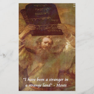 Rembrandt's Moses & Biblical Quote Stationery