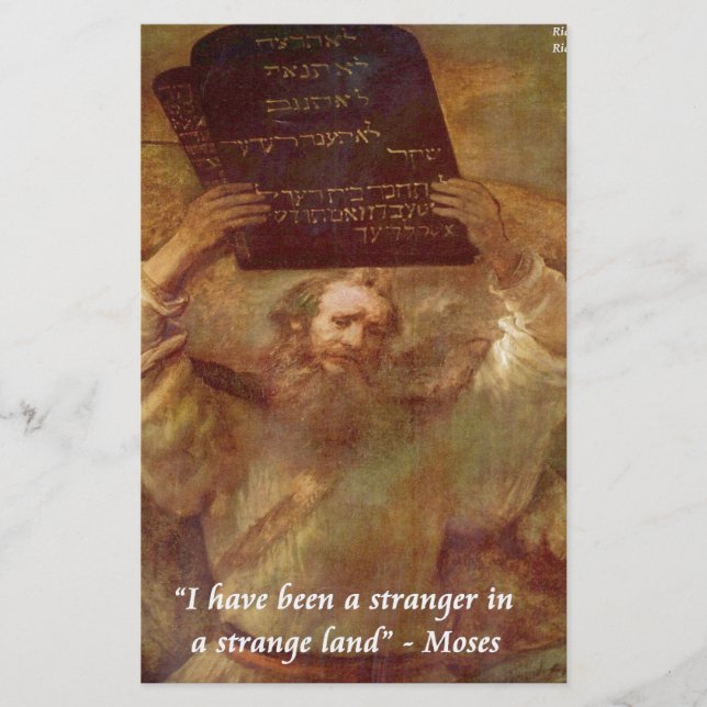 Rembrandt's Moses & Biblical Quote Stationery (Front)