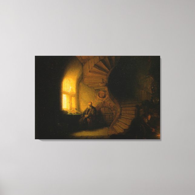 Rembrandt's The Philosopher in Meditation Canvas Print (Front)