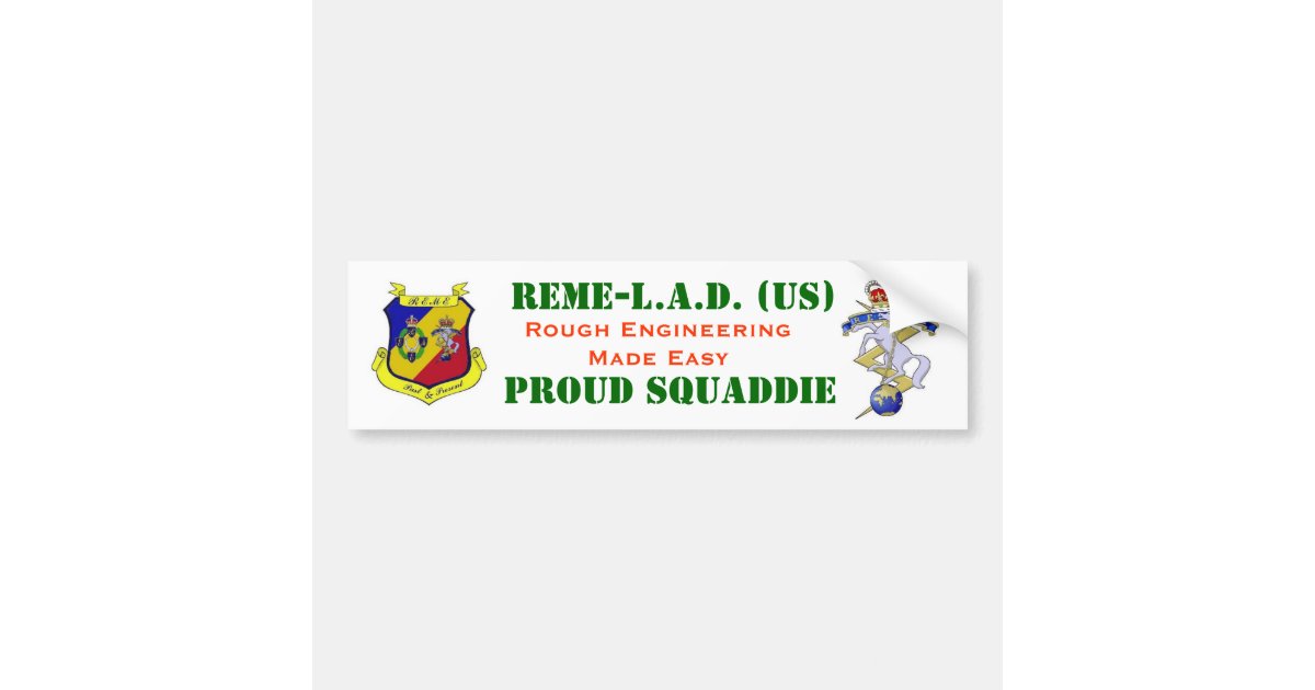 REME LAD Motor Vehicle Identification Bumper Sticker | Zazzle