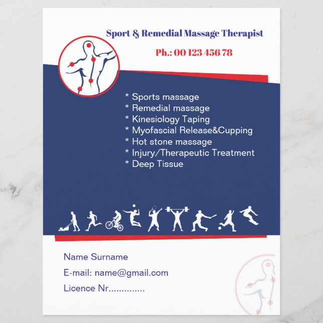 Remedial massage flyer template (Front)