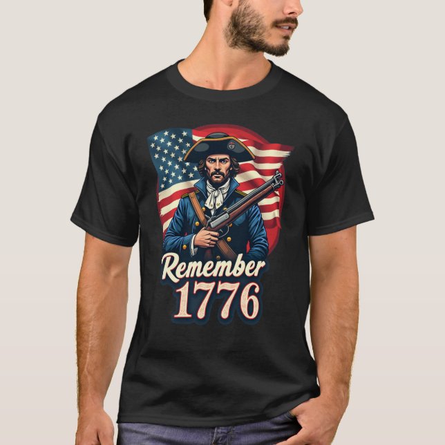 Remember 1776 Patriotic Soldier T-Shirt for Men (Front)
