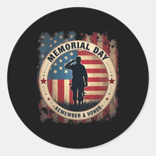 Remember &amp; Honour Partiotic Veterans Memorial  Classic Round Sticker