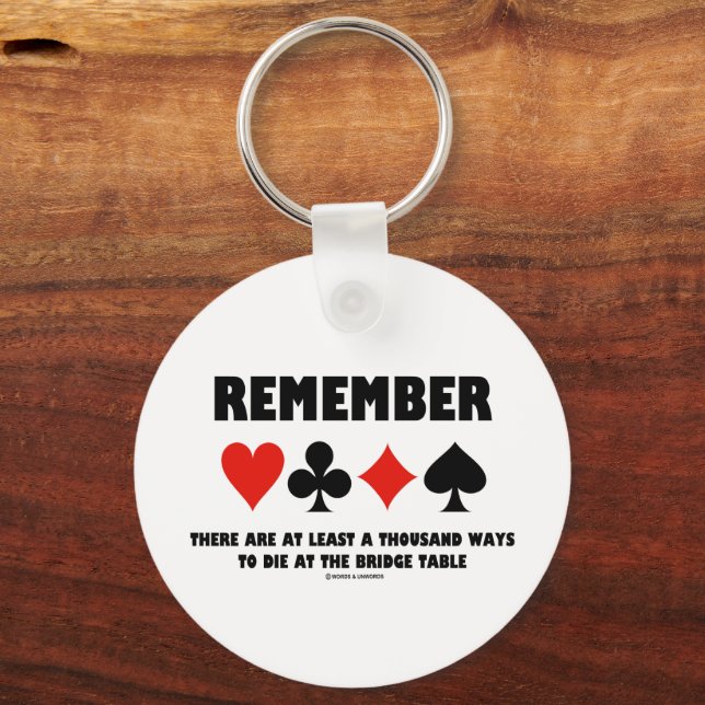 Remember At Least A Thousand Ways Die Bridge Table Key Ring (Front)