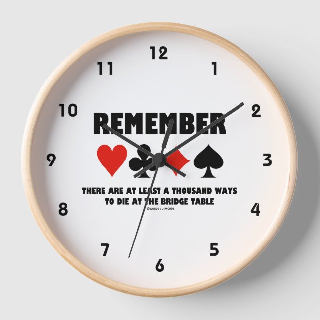 Remember At Least A Thousand Ways To Die At Bridge Clock (Front)