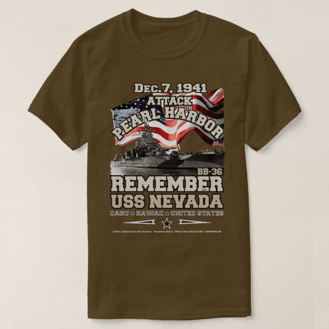 REMEMBER BB36 USS NEVADA 1941 T-Shirt (Design Front)