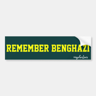 Remember Benghazi bumpersticker by regularJoes Bumper Sticker