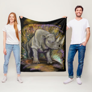 Remember Black Rhino Fleece Blanket