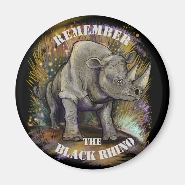 Remember Black Rhino Magnet (Front)