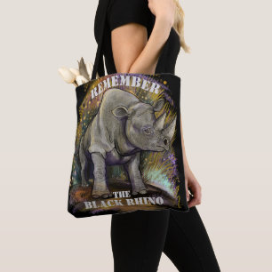 Remember Black Rhino Tote Bag