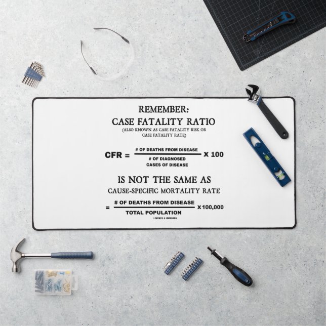 Remember: Case Fatality Ratio Is Not Same As Cause Desk Mat (Workstation)