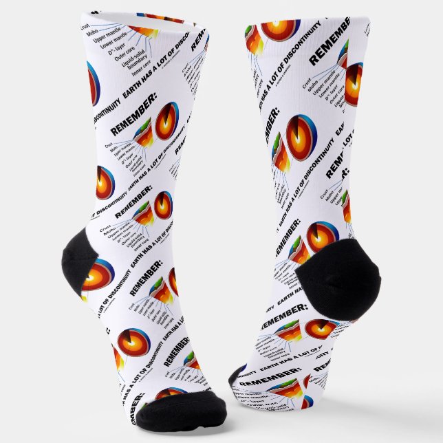 Remember: Earth Has A Lot Of Discontinuity Humour Socks (Angled)