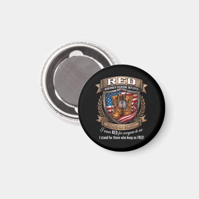 Remember Everyone Deployed Military Red Friday Magnet (Front/Back)