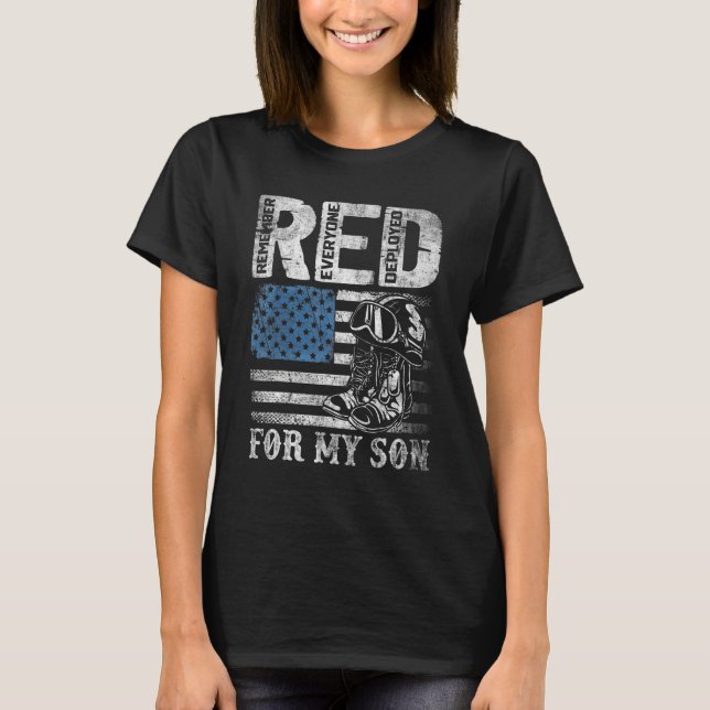 Remember Everyone Deployed R E D  Soldiers Militar T-Shirt (Front)