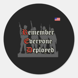 Remember Everyone Deployed Red Friday Classic Round Sticker