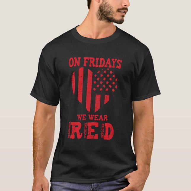 Remember Everyone Deployed Red Friday Military T-Shirt (Front)