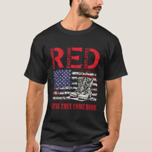 Remember Everyone Deployed Red Friday Veteran Retr T-Shirt