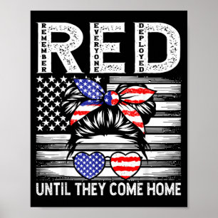 Remember Everyone Deployed RED Military Family Poster
