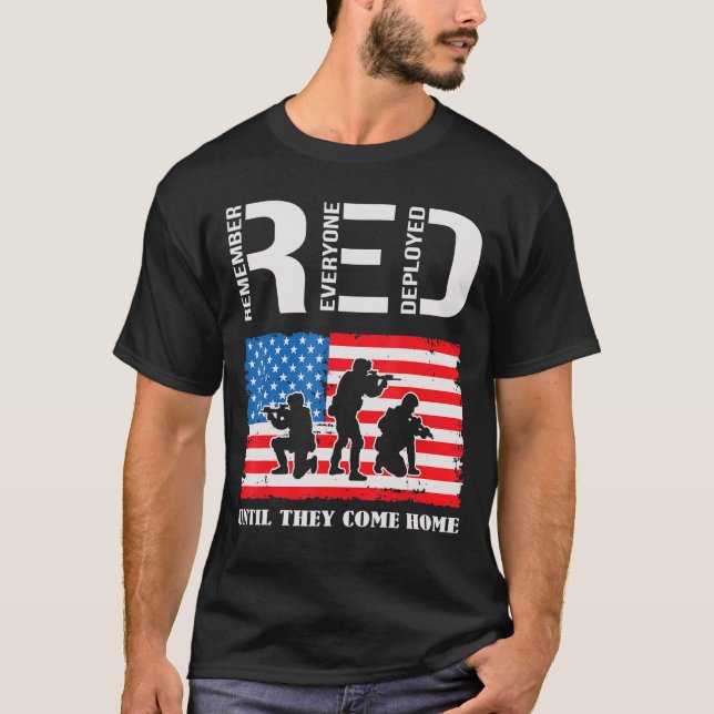 Remember Everyone Deployed Veteran Soldier 2 T-Shirt (Front)