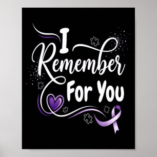 Remember for purple ribbon support alzheimer poster