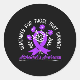 Remember For Those Cannot Flower Ribbon Alzheimer  Classic Round Sticker