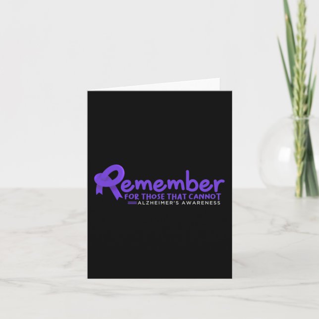 Remember For Those That Cannot Alzheimer  Card (Front)