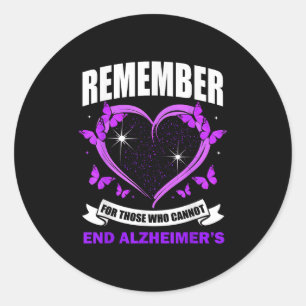 Remember For Those Who Cannot Heimer's Awareness M Classic Round Sticker