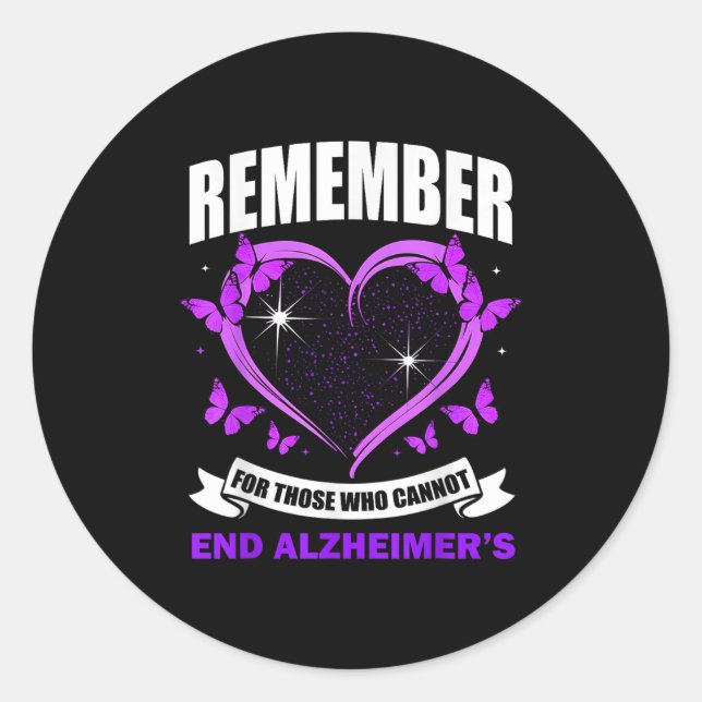 Remember For Those Who Cannot Heimer's Awareness M Classic Round Sticker (Front)