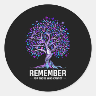 Remember For Those Who Cannot Heimer's Awareness W Classic Round Sticker