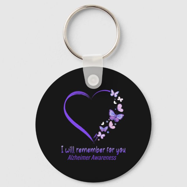 Remember For You Alzheimerheimer Awareness Apparel Key Ring (Front)