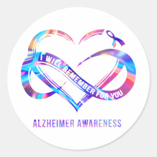 Remember For You Alzheimerheimer Awareness Classic Round Sticker