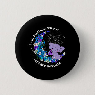 Remember For You Alzheimerheimer Awareness Elephan 6 Cm Round Badge