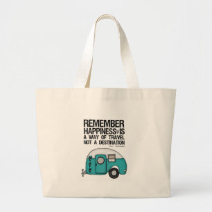 remember happiness large tote bag
