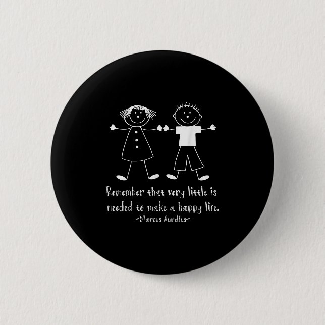 Remember Happy Life Marcus Aurelius Stoic Quote  6 Cm Round Badge (Front)
